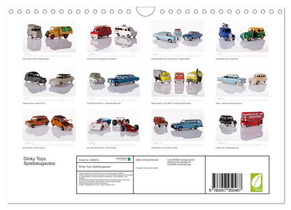 Produktbild: Dinky Toys Spielzeugautos (Wandkalender 2026 DIN A4 quer), CALVENDO Monatskalender