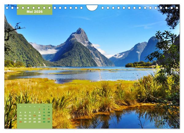 Produktbild: Erlebe mit mir das Naturwunder Neuseeland die S&uuml;dinsel (Wandkalender 2026 DIN A4 quer), CALVENDO Monatskalender
