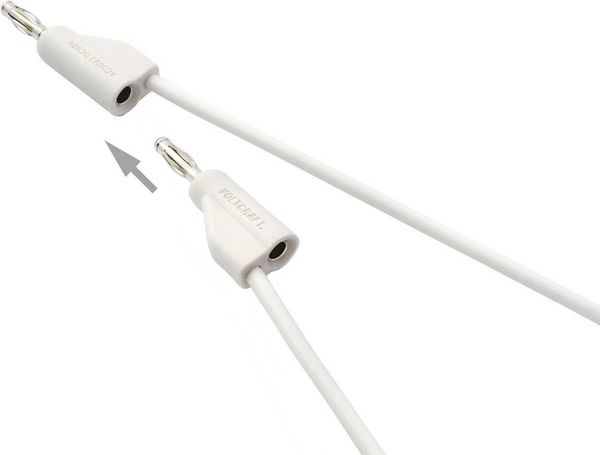 Produktbild: VOLTCRAFT MSB-300 Messleitung Lamellenstecker 4mm Silikon 5.00m Wei&szlig; 1St.