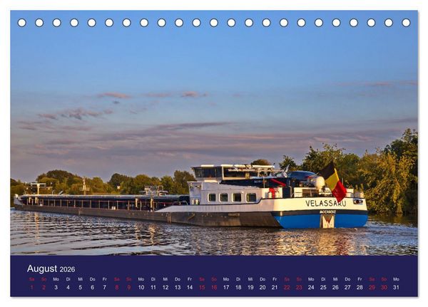 Produktbild: Binnenschiffe im Norden (Tischkalender 2026 DIN A5 quer), CALVENDO Monatskalender