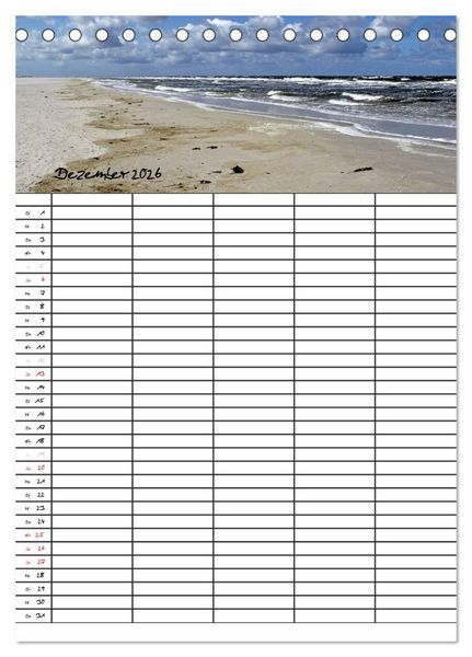 Produktbild: Urlaubsparadies Amrum / Familienplaner (Tischkalender 2026 DIN A5 hoch), CALVENDO Monatskalender
