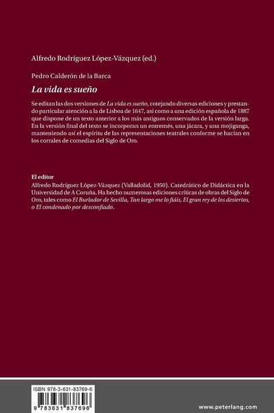 Produktbild: Pedro Calder&oacute;n de la Barca - La vida es sue&ntilde;o