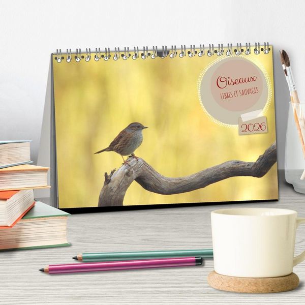 Produktbild: Oiseaux libres et sauvages (Calendrier de bureau 2026 DIN A5 vertical), CALVENDO calendrier mensuel