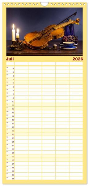Produktbild: Familienplaner 2026 - Centralto Viola und Violino mit 5 Spalten (Wandkalender, 21 x 45 cm) CALVENDO