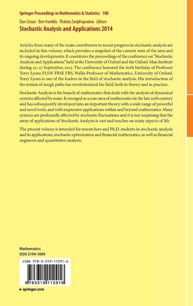 Produktbild: Stochastic Analysis and Applications 2014