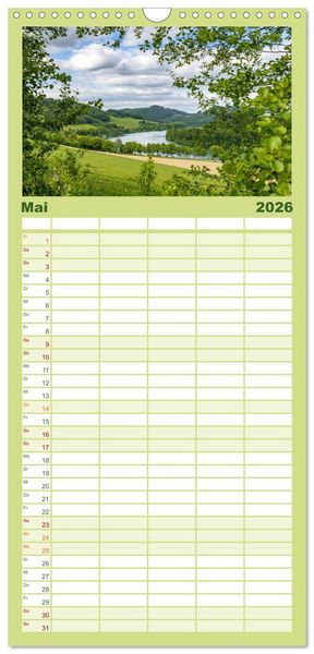 Produktbild: Familienplaner 2026 - Sauerland - hier muss man mal gewesen sein mit 5 Spalten (Wandkalender, 21 x 45 cm) CALVENDO