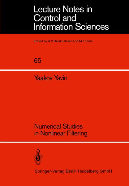 Produktbild: Numerical Studies in Nonlinear Filtering