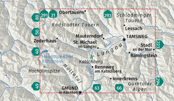 Produktbild: KOMPASS Wanderkarte 67 Lungau, Radst&auml;dter Tauern, Maltatal 1:40.000