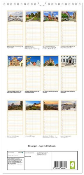 Produktbild: Familienplaner 2027 - Ellwangen - Jagst im Ostalbkreis mit 5 Spalten (Wandkalender, 21 x 45 cm) CALVENDO