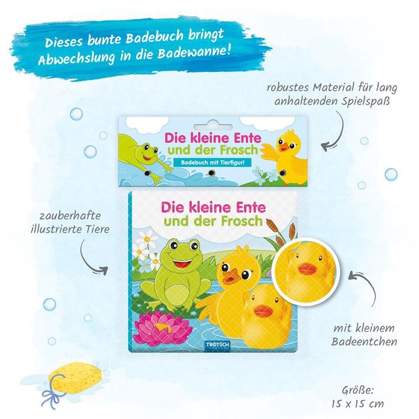 Produktbild: Tr&ouml;tsch Badebuch mit Tierfigur Die kleine Ente und der Frosch