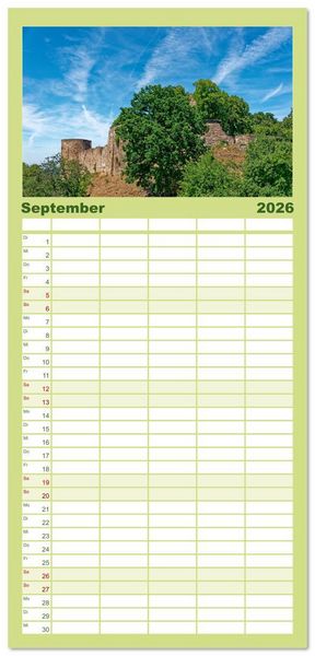 Produktbild: Familienplaner 2026 - Hennef - Stadt der 100 D&ouml;rfer mit 5 Spalten (Wandkalender, 21 x 45 cm) CALVENDO
