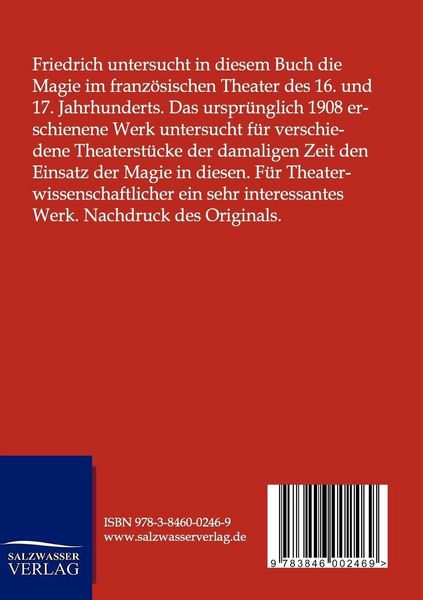 Produktbild: Die Magie im Franz&ouml;sischen Theater des XVI. und XVII. Jahrhunderts
