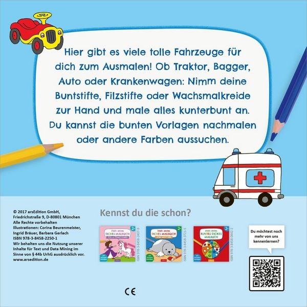 Produktbild: Mein erstes dickes Malbuch ab 2 &ndash; Fahrzeuge