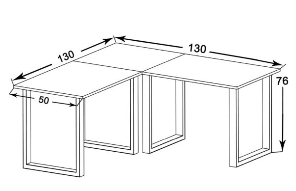 Produktbild: U Schreibtisch Eckschreibtisch L Form 130x130x50