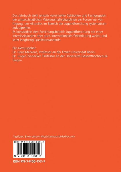 Produktbild: Jahrbuch Jugendforschung