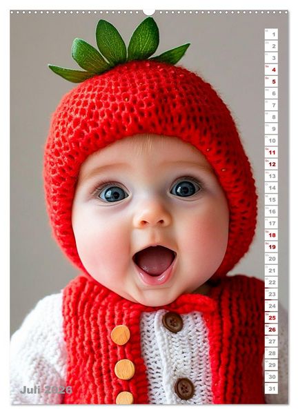 Produktbild: Babys in Bestform - Lustige Fr&uuml;chtchen (hochwertiger Premium Wandkalender 2026 DIN A2 hoch), Kunstdruck in Hochglanz