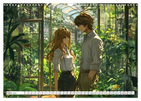 Produktbild: Das Jahr der Liebe: Verliebte P&auml;rchen im Manga-Stil (Wandkalender 2026 DIN A3 quer), CALVENDO Monatskalender
