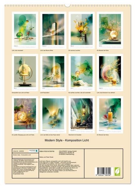 Produktbild: Modern Style - Komposition Licht (hochwertiger Premium Wandkalender 2027 DIN A2 hoch), Kunstdruck in Hochglanz