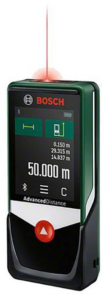 Bosch Home and Garden AdvancedDistance 50C Laser-Entfernungsmesser Bluetooth, Touchscreen 50 m