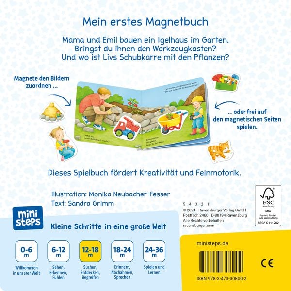 Produktbild: ministeps: Mein erstes Magnetbuch: Wer baut was? Bei mir zu Hause