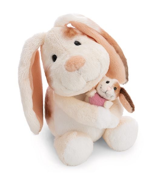NICI 62841 - Little & Me, Hase mit Kind und Herz, 20 cm, schlenkernd, Kuscheltier, GREEN