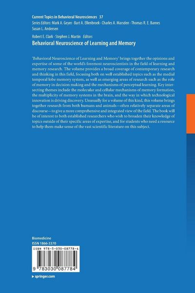 Produktbild: Behavioral Neuroscience of Learning and Memory
