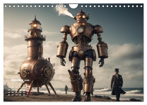 Produktbild: Steampunk - Die Welt der Leuchtt&uuml;rme (Wandkalender 2026 DIN A4 quer), CALVENDO Monatskalender