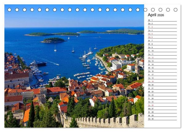 Produktbild: Kroatien - Traumhafte Landschaften und faszinierende St&auml;dte (Tischkalender 2026 DIN A5 quer), CALVENDO Monatskalender