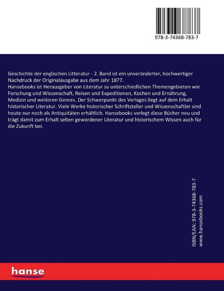 Geschichte der englischen Litteratur