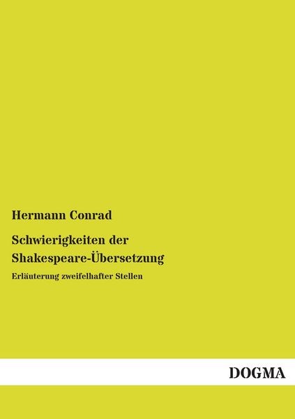 Produktbild: Schwierigkeiten der Shakespeare-&Uuml;bersetzung