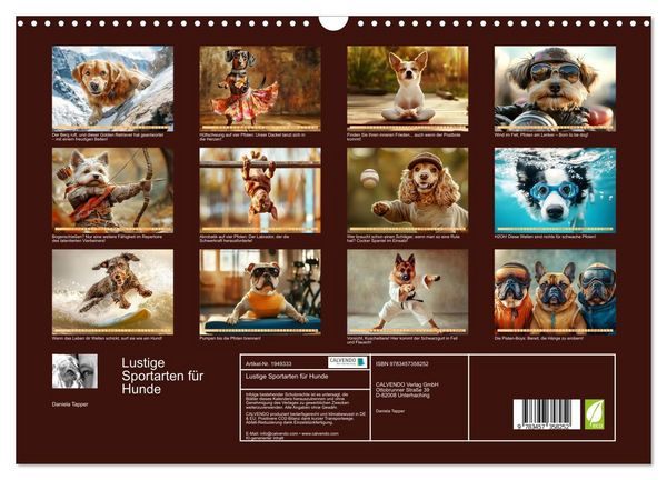 Produktbild: Lustige Sportarten f&uuml;r Hunde (Wandkalender 2026 DIN A3 quer), CALVENDO Monatskalender