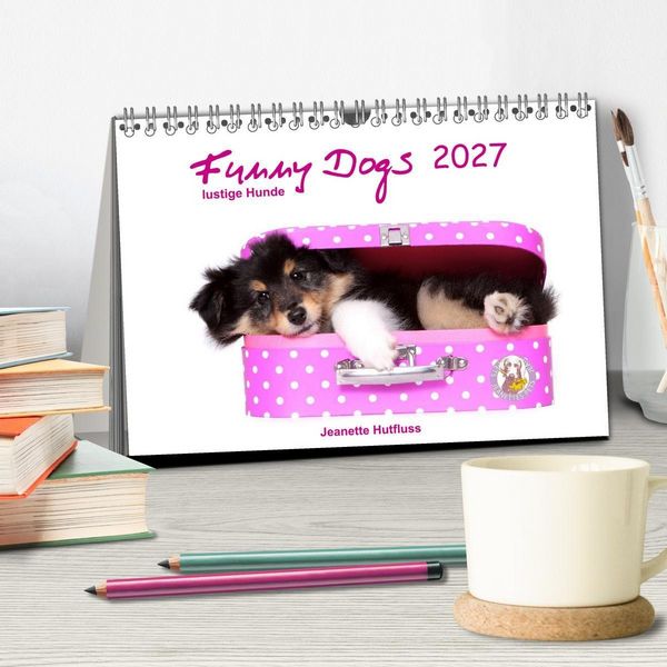 Produktbild: Funny Dogs (Tischkalender 2027 DIN A5 quer), CALVENDO Monatskalender