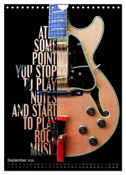 Produktbild: Rock Guitar Beauties (Wall Calendar 2026 DIN A4 portrait), CALVENDO 12 Month Wall Calendar