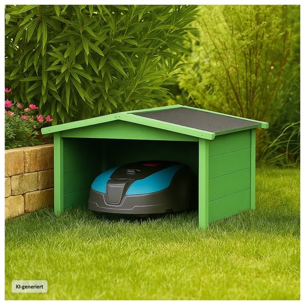 Produktbild: HTI-Living Garage f&uuml;r M&auml;hroboter Robustes Holzhaus mit Wetterschutz Gr&uuml;n