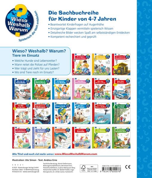 Produktbild: Wieso? Weshalb? Warum? Band 16 - Tiere im Einsatz