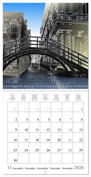 Produktbild: The city of bridges - Venice (Wall Calendar 2026 12 &times; 12 Inch) CALVENDO 12 Month Wall Calendar