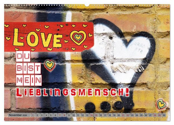 Produktbild: F&uuml;r meinen Lieblingsmenschen (hochwertiger Premium Wandkalender 2026 DIN A2 quer), Kunstdruck in Hochglanz