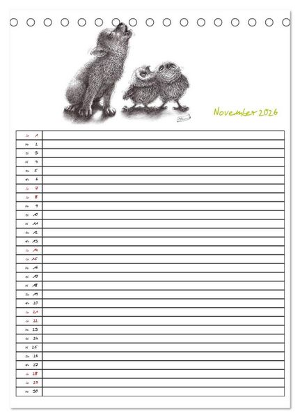 Produktbild: Tieronisch Eulen (Tischkalender 2026 DIN A5 hoch), CALVENDO Monatskalender