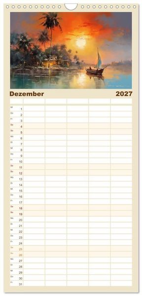 Produktbild: Familienplaner 2027 - Karibisches Flair mit 5 Spalten (Wandkalender, 21 x 45 cm) CALVENDO