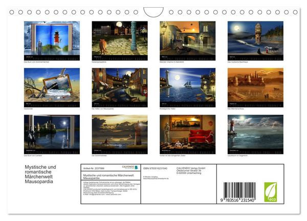 Produktbild: Mystische und romantische M&auml;rchenwelt Mausopardia (Wandkalender 2026 DIN A4 quer), CALVENDO Monatskalender