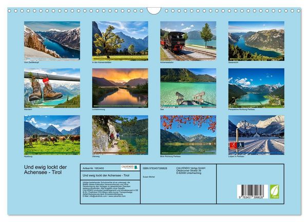 Produktbild: Und ewig lockt der Achensee - Tirol (Wandkalender 2026 DIN A3 quer), CALVENDO Monatskalender