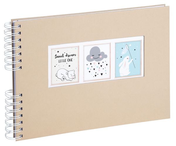 Produktbild: Scrapbooking-Set, Fotoalbum mit Spiralbindung, 50 Seiten wei&szlig;, 32x22 cm + Stifte, Sticker, Schablonen, Fotoecken