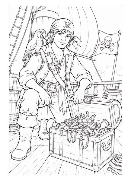 Produktbild: Piraten Malbuch f&uuml;r Kinder von 6&ndash;10 Jahren mit 50 spannenden Ausmalbildern