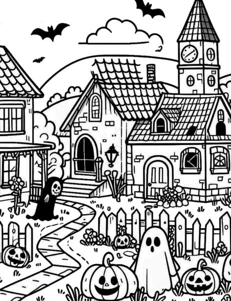 Produktbild: Wo die wilden Geister wohnen ... Halloween-Malbuch f&uuml;r Kinder