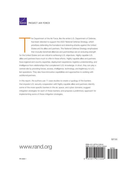 Produktbild: Overcoming Barriers to Working with Highly Capable Allies and Partners in the Air, Space, and Cyber Domains