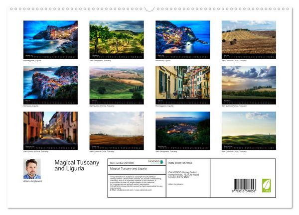 Produktbild: Magical Tuscany and Liguria (High Quality Premium Wall Calendar 2026 DIN A2 landscape),CALVENDO 12 Month Wall Calendar