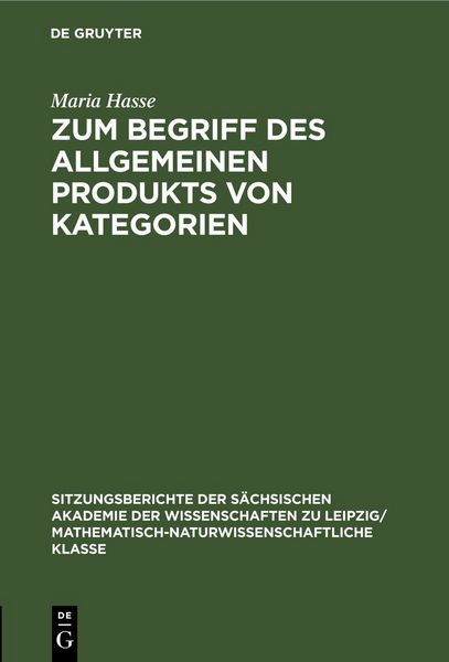 Produktbild: Zum Begriff des allgemeinen Produkts von Kategorien