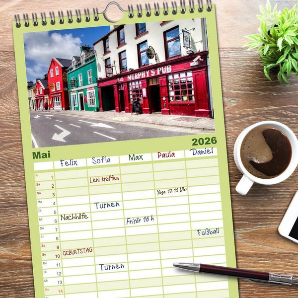 Produktbild: Familienplaner 2026 - Irlands Westk&uuml;ste mit 5 Spalten (Wandkalender, 21 x 45 cm) CALVENDO