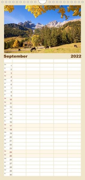 Produktbild: Familienplaner Pferde und Ponys im Paradies (Wandkalender 2022 , 21 cm x 45 cm, hoch)