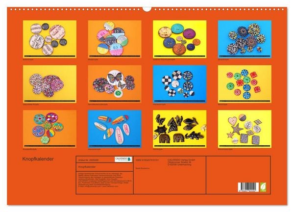 Produktbild: Knopfkalender (Wandkalender 2026 DIN A2 quer), CALVENDO Monatskalender